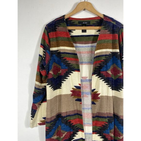 Ali Miles Cardigan Duster Sweater Size Large NEW Southwestern Navajo Cabincore - Picture 7 of 15